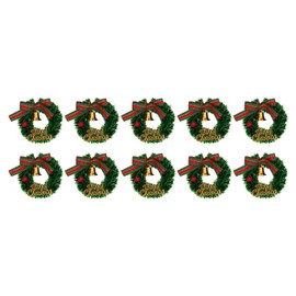 10Pcs Dollhouse Christmas Wreath Exquisite Colors Cute Life Scenes Miniature Christmas Wreath for 1:12 Scale DIY