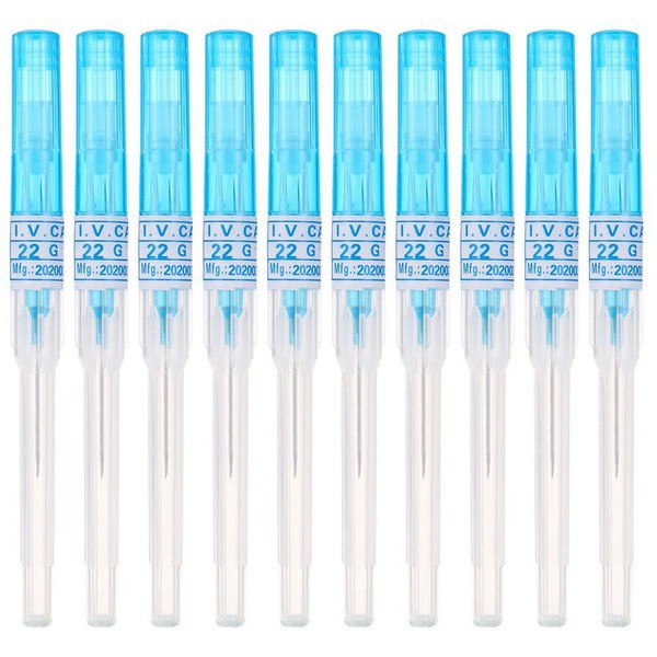 JinYan Piercing Needles 10PCS 22G IV Catheter Needles Kit Piercing for IV Start Kits,Ear Nose Piercing Needles Supply(22G)