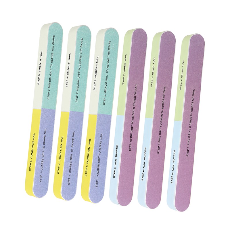 10pcs Nail File Reusable Washable Multi Functional 7 Steps DIY