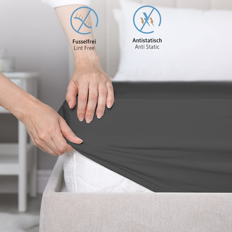 Komfortec Single Fitted Sheet 100% Cotton, 11 inch (30 cm)