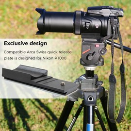 Quick Release Plate for Nikon P1000/1100 for Improved Stability Nikon P1000 Accessories Compatible with Arca Swiss Quick Release Mount