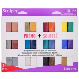 Polyform Soufflé & Polyform Premo Premium, Polymer Baking Clay, 24, Non-Toxic, 5.2 kg, Ideal for Jewellery Making, Holidays, DIY, Mixed Media and More, One Size)