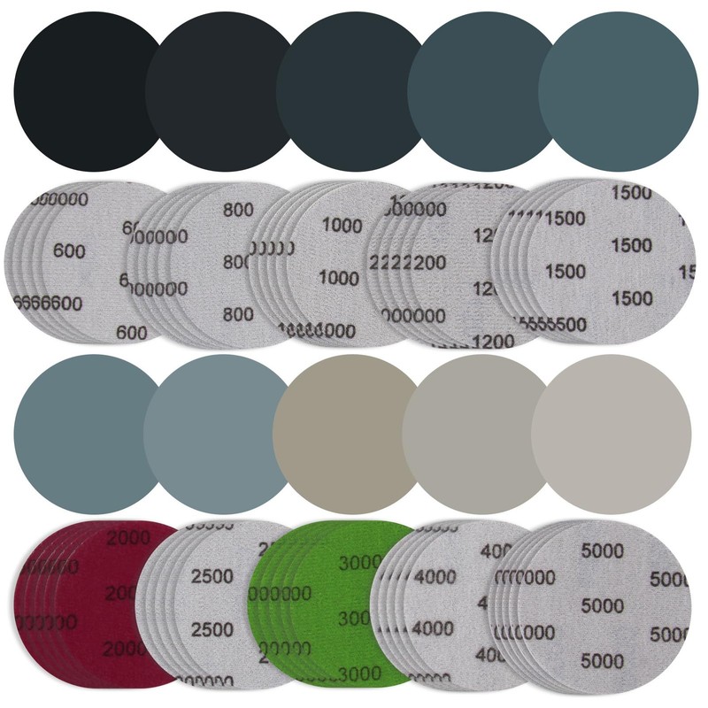50 Pieces Sandpaper Sanding Pads Sanding Sheets Water Dry 75mm