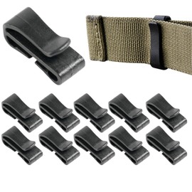NYANDELMO Belt Clips, Set of 10, Black, Tape Clip, Belt Stopper, Auxiliary Buckle, Securing Extra Belt, Backpack, Bag, Black 1.0 inches (25 mm) (Set of 10)