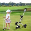 FALUSHAN 3 Wheel Golf Push Cart, Aluminum Multi-Functional Push Pull