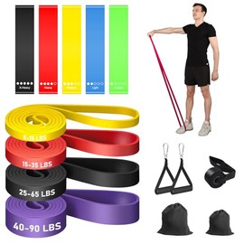 UIEYAKFR 16PCS Bandas de Resistencia, Ligas de Resistencia para Ejercicio,y Correas de Yoga Elásticas,con 2 Asas, Anclaje para Puerta, Gancho y Bolsa,para Ejercicio, Fitness, Entrenamiento, etc