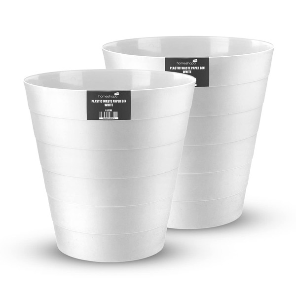 Homeshopa Plastic Waste Paper Bin, 6L Round Waste Basket Trash