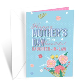 Prime Greetings Mother's Day Card For Daughter-In-Law, Made in America, Eco-Friendly, Thick Card Stock with Premium Envelope 5in x 7.75in, Packaged in Protective Mailer