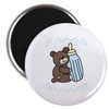 CafePress Teddy Bear Bottle Magnets 2.25" Round Magnet (10 pack)