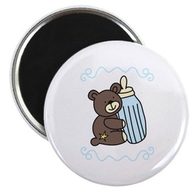 CafePress Teddy Bear Bottle Magnets 2.25" Round Magnet (10 pack)