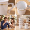 48PCS Plastic Coffee Mugs with Handles,8 OZ Disposable Gold Rimmed