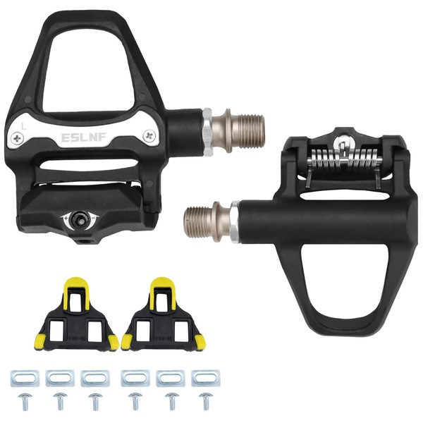 Aluminum Alloy Road Bike Pedals Cleats Set, SPD Pedals Road