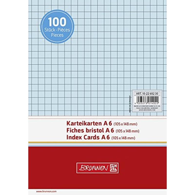 Brunnen 102260230 Index Card, Blue