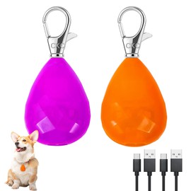 CHUKCHI 2Pack LED Rechargeable Dog Collar Lights, Light up Dog Collar, 3 Modes Dog Lights for Night Walking Waterproof Dog Light Safety for Running, Camping, Climbing, Bike