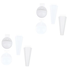 Gatuida 2sets Wall Mounted Vases for Plants and Flowers White Hanging Design Includes and Semi Styles for Home Decor and Aesthetics 4pcs*2