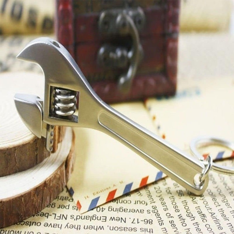 WsjiaboFux Mini Copper Adjustable Wrench Spanner Keychain Keyring Practical Portable