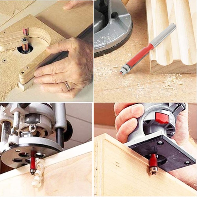 Bestgle 4pcs 1/4 Inch Shank Flush Trim Router Bit Set