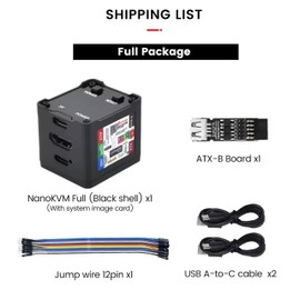 Sipeed NanoKVM IP-KVM Mini Remote Control Operations Maintenance Server, 2Gbit 256MB DDR3 RISC-V Linux Development Board, 1TOPS NPU 1GHz C906 RISC-V CPU, USB HDMI 100M Network Port (Black Full Kit)