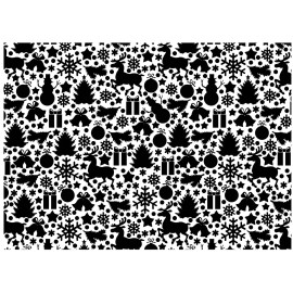 Captive Decals Christmas Bits 5 x 7 Card Black Fused Glass Decals