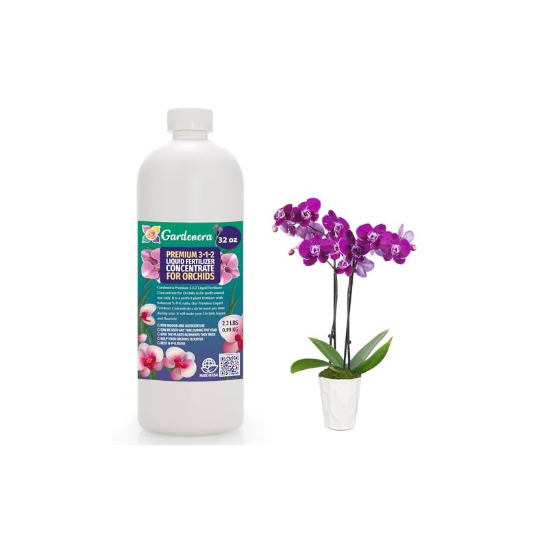 Premium Liquid Orchid Plant Fertilizer - 3-1-2 Concentrate for Indoor