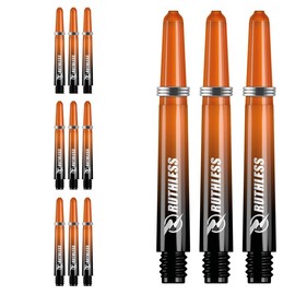 RUTHLESS Deflectagrip Polycarbonate Dart Shafts | Durable Stems with Springs in Medium Length, 49mm, Black & Orange, 3 Sets (3XS1583)