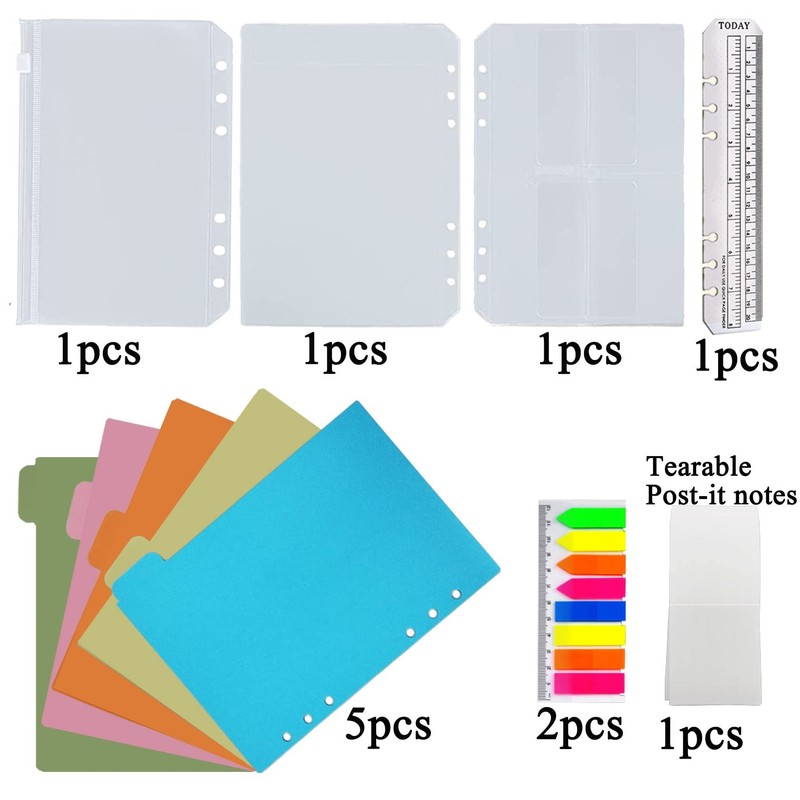 Leather Notebook Binder A5, PU Leather Refillable Notebook Ring Binder