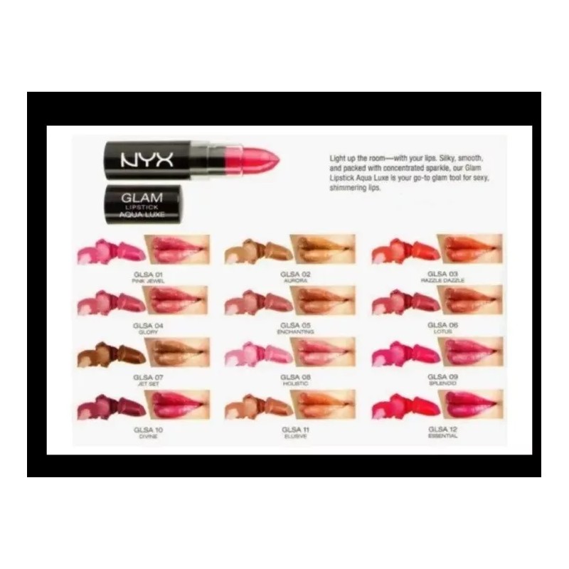 NYX Glam Aqua Luxe Lipstick Lipcolor 16 oz Each #