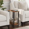 TUTOTAK Small Side Table, Narrow End Table, Set of 2,