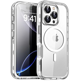 AICase for iPhone 16 Pro Case Clear[Compatible with MagSafe] Heavy Duty Drop Protection Full Body Rugged Shockproof/Dust Proof 3-Layer Military Protective Tough Durable Cover for iPhone 16 Pro 6.3"