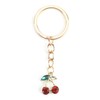 MUCOOS Small cherry key ring, decorated with delicate small rhinestones,
