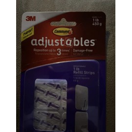 Command Brand New Command Adjustable Repositionable Refill Strips, 12/Pack