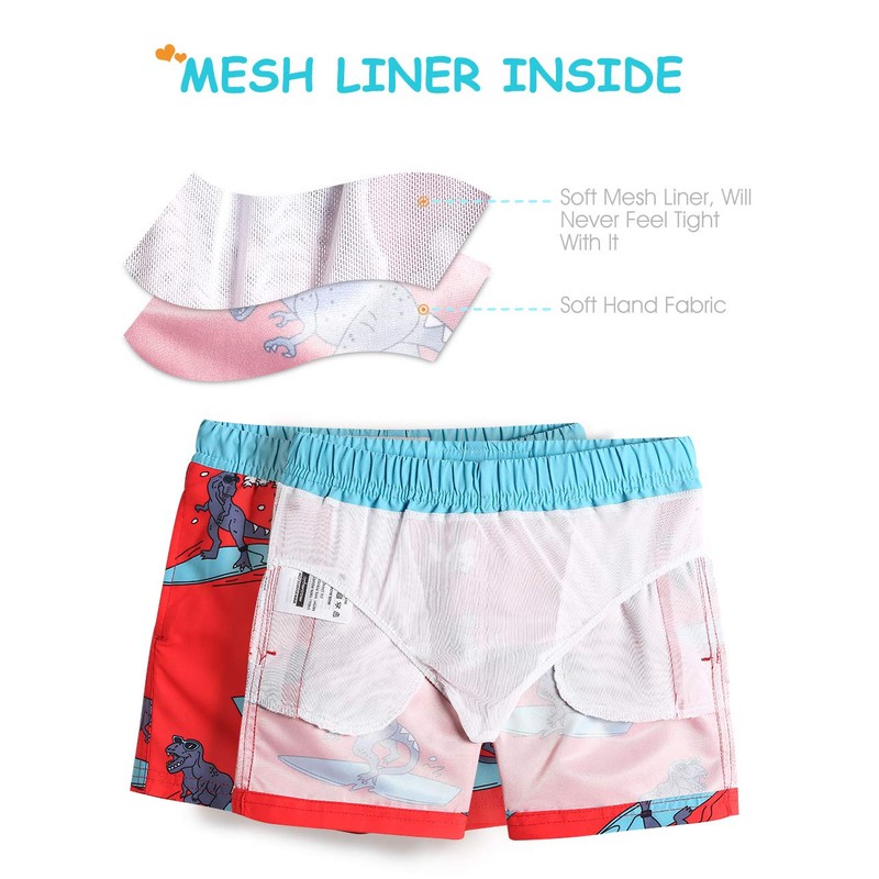 MaaMgic Boys' Summer Swimming Trunks Quick-Drying Board Shorts with Mesh