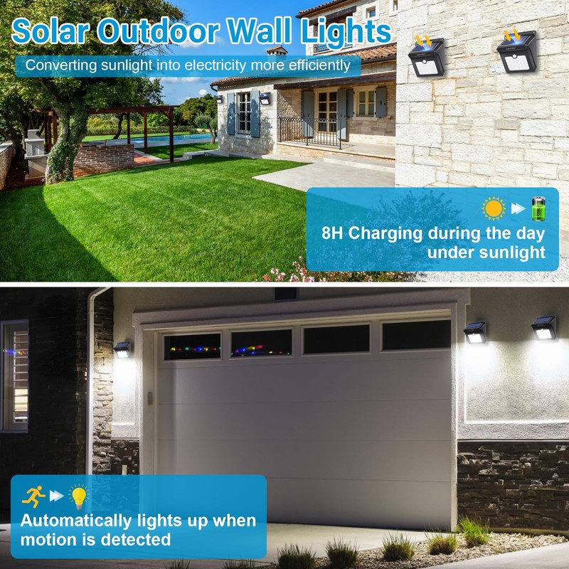 28 LEDs Solar Lights Outdoor, Motion Sensor Wireless Waterproof Security