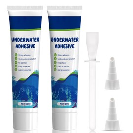 JAOJAO Aquarium Silicone Sealant, Clear Silicone Sealant Waterproof Aquarium Glue Safe for Fish Strong Adhesion Good Flexibility Underwater Bonding for Fish Tank Pools, 50ml*2