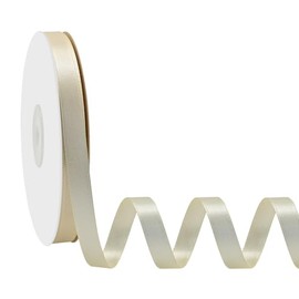 Simplegoal Double Face Ivory Satin Ribbon 1/4 Inch X 50 Yards Polyester Ivory Ribbons for Gift Wrapping Fabric Ribbon for Crafts Flower Bouquet Sewing Arts Wedding Party Decoration