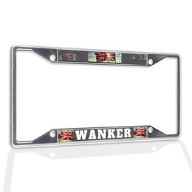 Fastasticdeals Metal Insert License Plate Frame Wanker Weatherproof Car Accessories Chrome 4 Holes Solid Insert