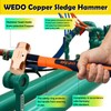 WEDO Copper Sledge Hammer with Fiberglass Handle,Long Straight Handle,Length 400mm(16"),5lb