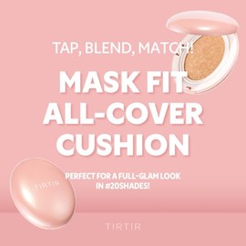 TIRTIR TIRTIR Mask Fit All Cover Pink Cushion Foundation | High coverage, Velvety Matte Finish, Lightweight, Flawless, Corrects Redness, Korean Cushion (#24N Latte, Full Size, 0.63 Fl Oz)