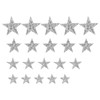 Exquisite Silver Rhinestone Star Patches for Fabric, 20pcs Iron On
