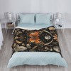 Orange Butterfly Moon Flower Throw Blanket, 320gsm Boho Mushroom Blanket