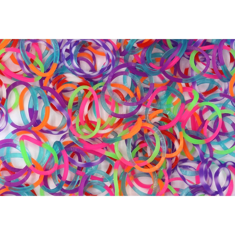 Rainbow Loom Specialty Tie-Dye Mixed Dual Color Latex-Free Refill Bands,