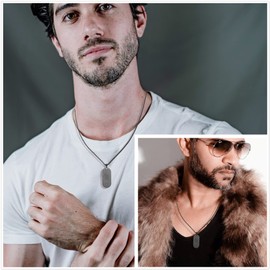 AFSTALR Men’s Gold/Silver/Black Necklace, 12 Constellations, Star Sign Chain, Dog Tag Pendant, Constellation Chain, Wassermann, Stainless Steel