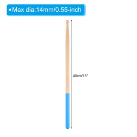 PATIKIL Maple Wood Drumstick 7A Anti Slip Handle Grips Drum Stick Blue for Drumming Musical Instrument Percussion, 1 Pair