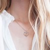 INFUSEU Initial Q Pendant, Rose Gold Letter Double Heart Necklace