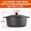 COMMERCIAL CHEF 6.6 Quart Cast Iron Dutch Oven with Dome