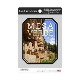 Die Cut Sticker Mesa Verde National Park, Colorado, Cliff Palace, Contour, Photograph Vinyl Sticker 3 to 6 inches, (Waterproof Decal for Cars, Water Bottles, Laptops, Coolers), Large