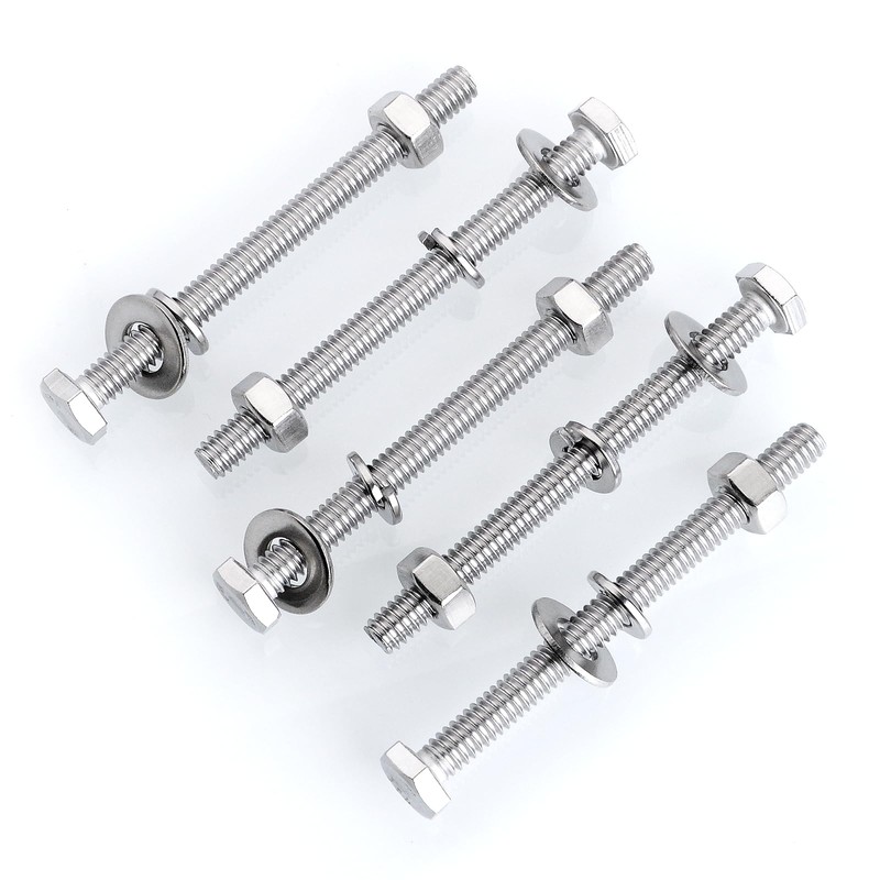 Mywish (10 Sets) 1/4-20x3 Hex Head Assorted Screws Nuts and