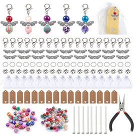 Gotetiso Angel Craft Beads Set 30 Kits Guardian Angel Make Your Own Set Wedding Christening Pendant Craft Set Angel Beads Key Ring Guardian Angel Craft Wings Angel Pendant Guest Gift