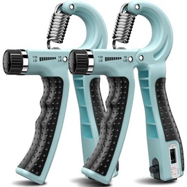 Hand Grip Strengthener 2 Pack Adjustable Resistance 10-130 lbs Forearm Exerciser,Grip Strength Trainer for  Building and   for Athletes - Color: Deep Blue
