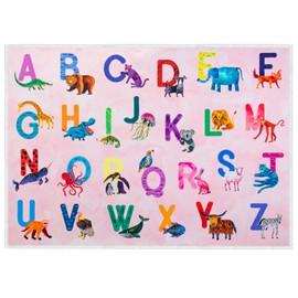 Truqual Classroom Rug Elementary Colorful Alphabet Kids Rugs for Playroom Machine Washable Nursery Rugs for ChildrenToddlers Bedroom